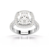 5.74 CT Lab Diamond Cushion Cut Halo Ring